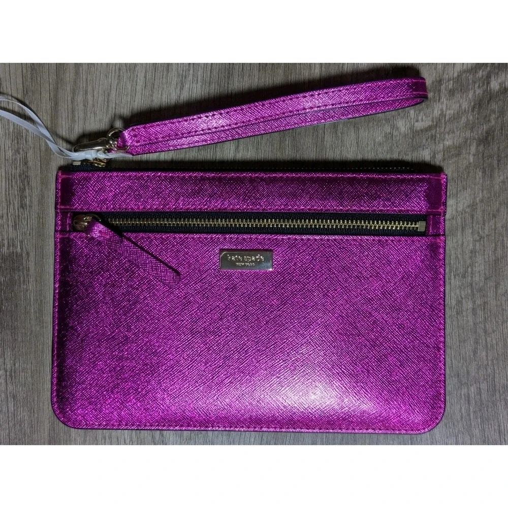 KATE SPADE New York‎ Metallic Bajarose PINK Wristlet Tinie Laurel Way NEW